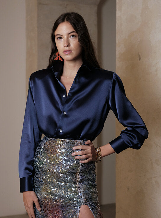 Bianca Navy Shirt